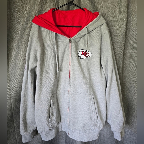 Kansas City Chiefs Full Zip Reversible Hoodie Mens Size XXL NFL - Picture 1 of 10